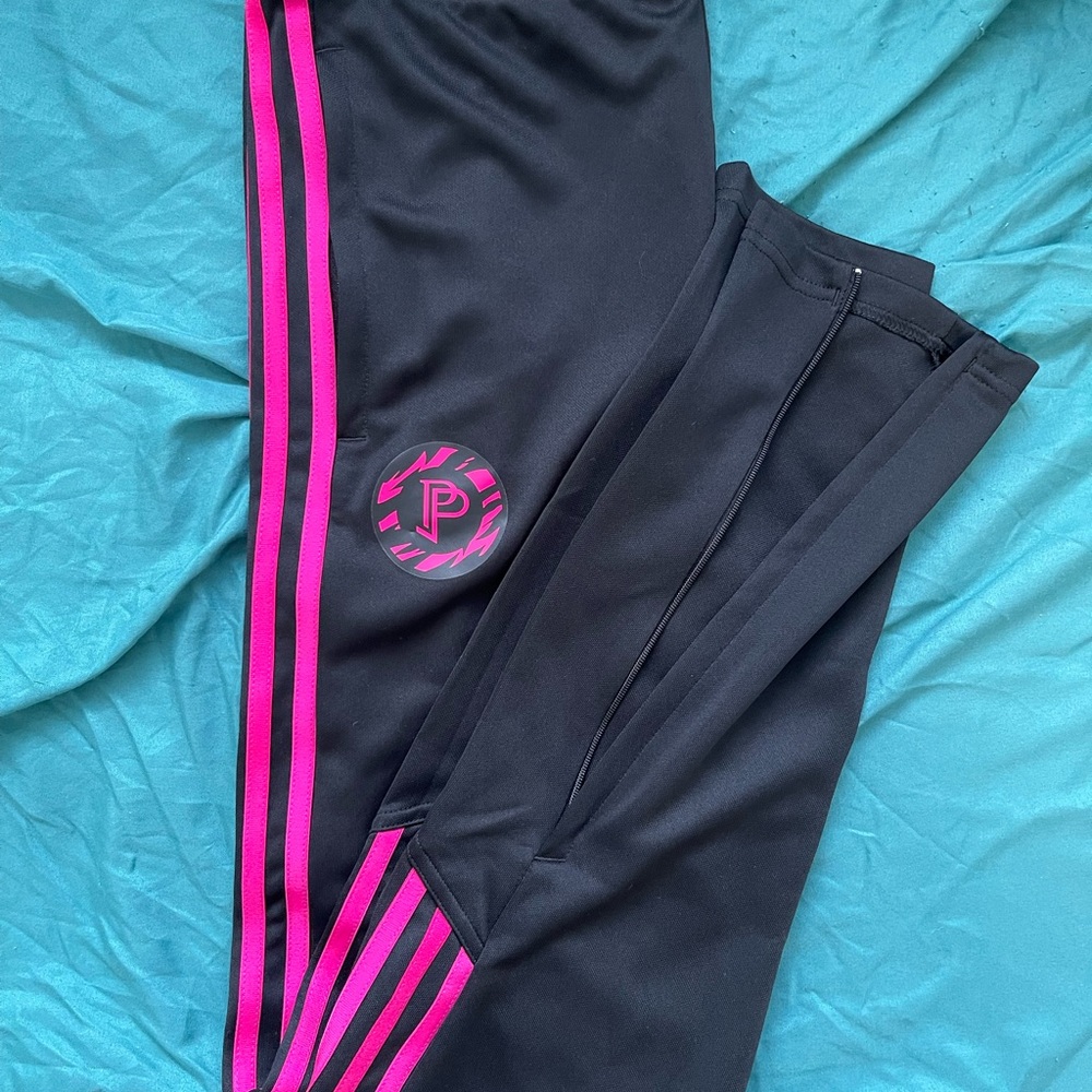 Adidas Black Pants with Pink Accents